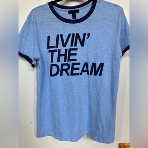 J. Crew light blue Pisces tee.